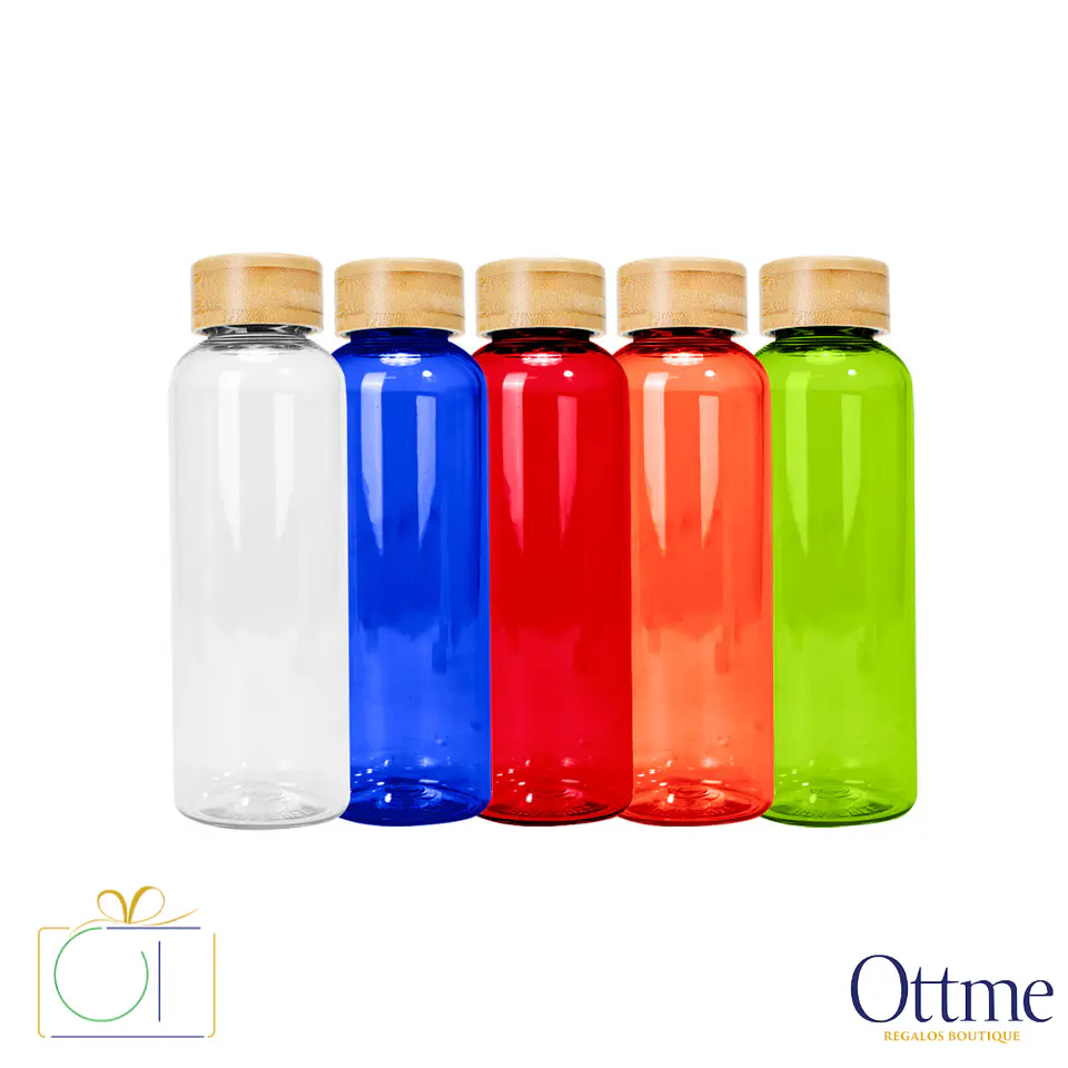 Botella PET Tapa Bamboo AINOA 550cc Personalizable 1