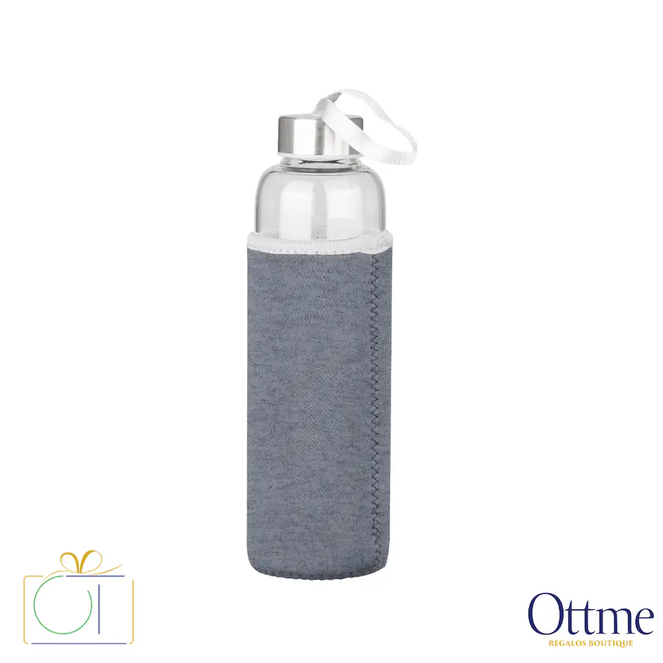 Botella de Vidrio Borosilicato con Funda Neopreno 580cc Personalizable 3