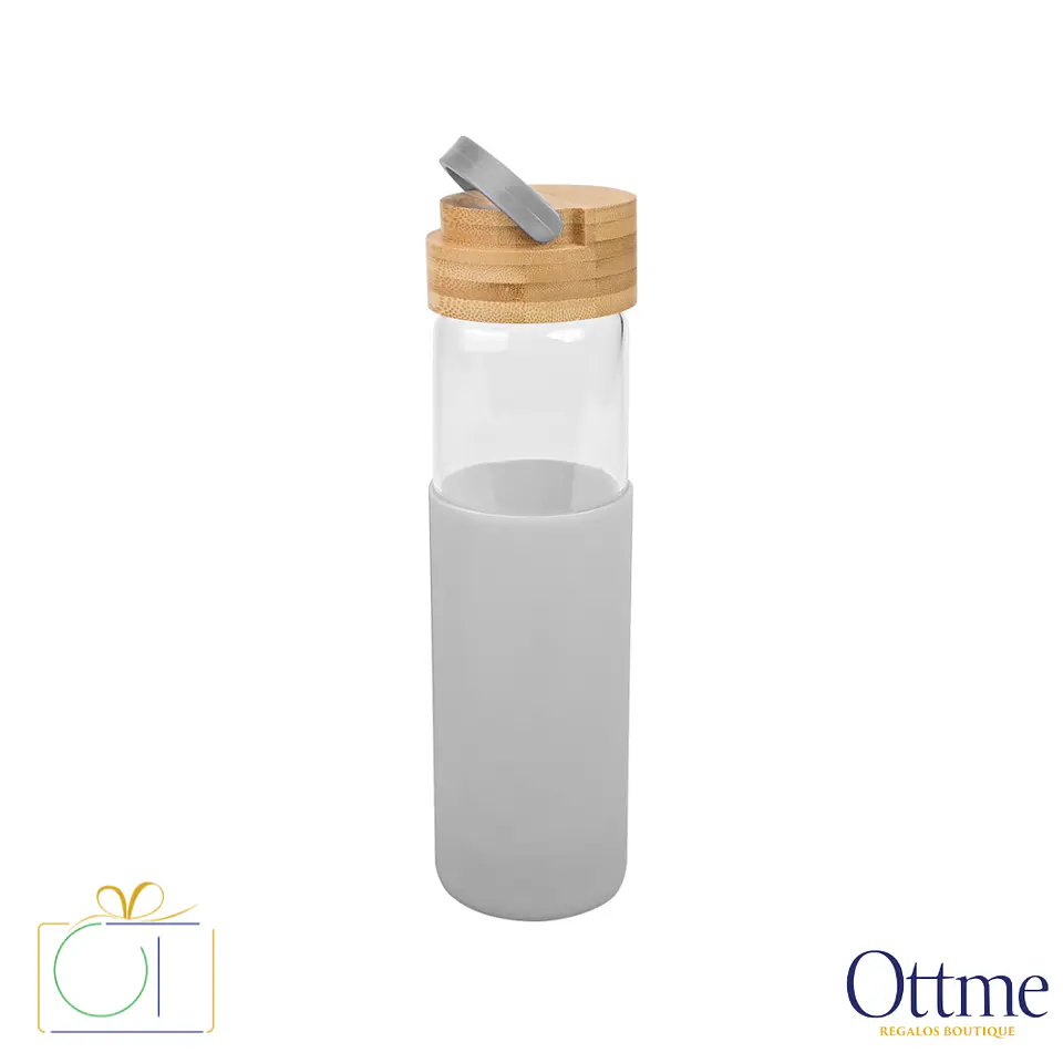 Botella de Vidrio con Funda de Silicona 600cc Personalizable 2