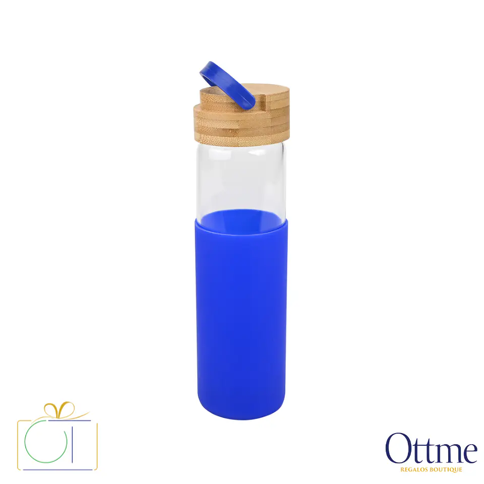 Botella de Vidrio con Funda de Silicona 600cc Personalizable 3