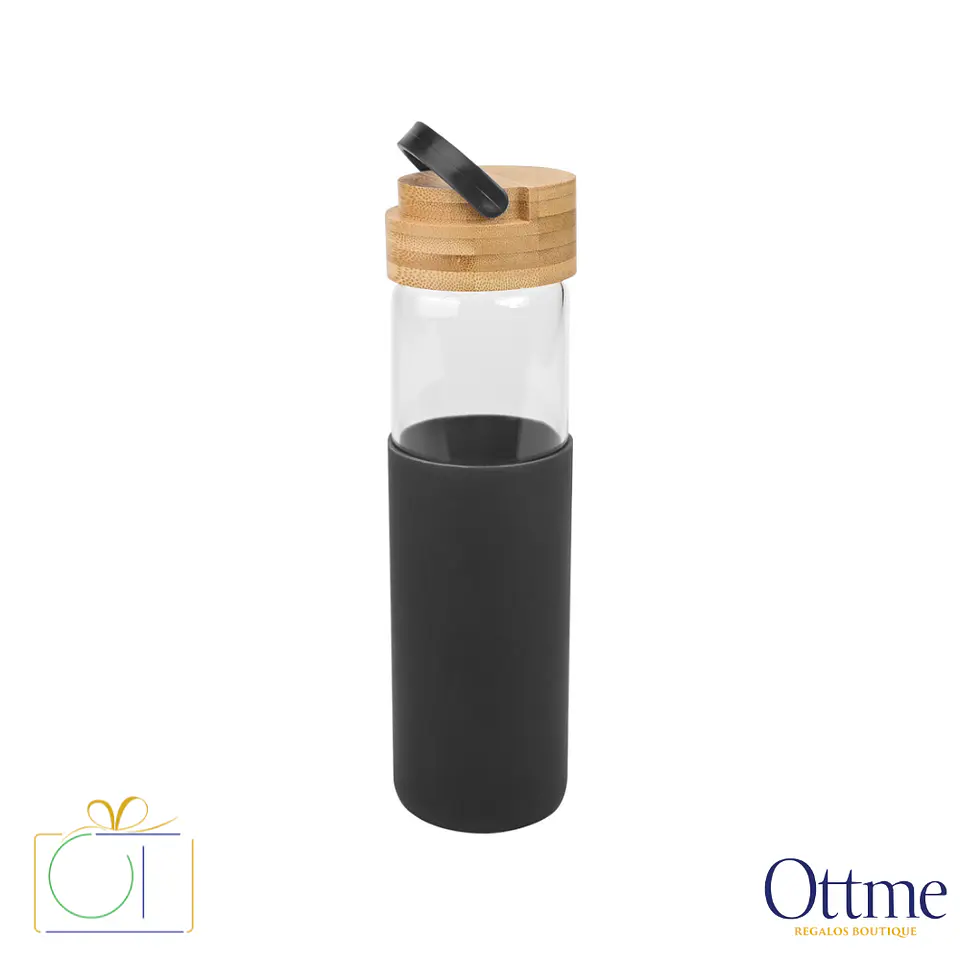 Botella de Vidrio con Funda de Silicona 600cc Personalizable 4