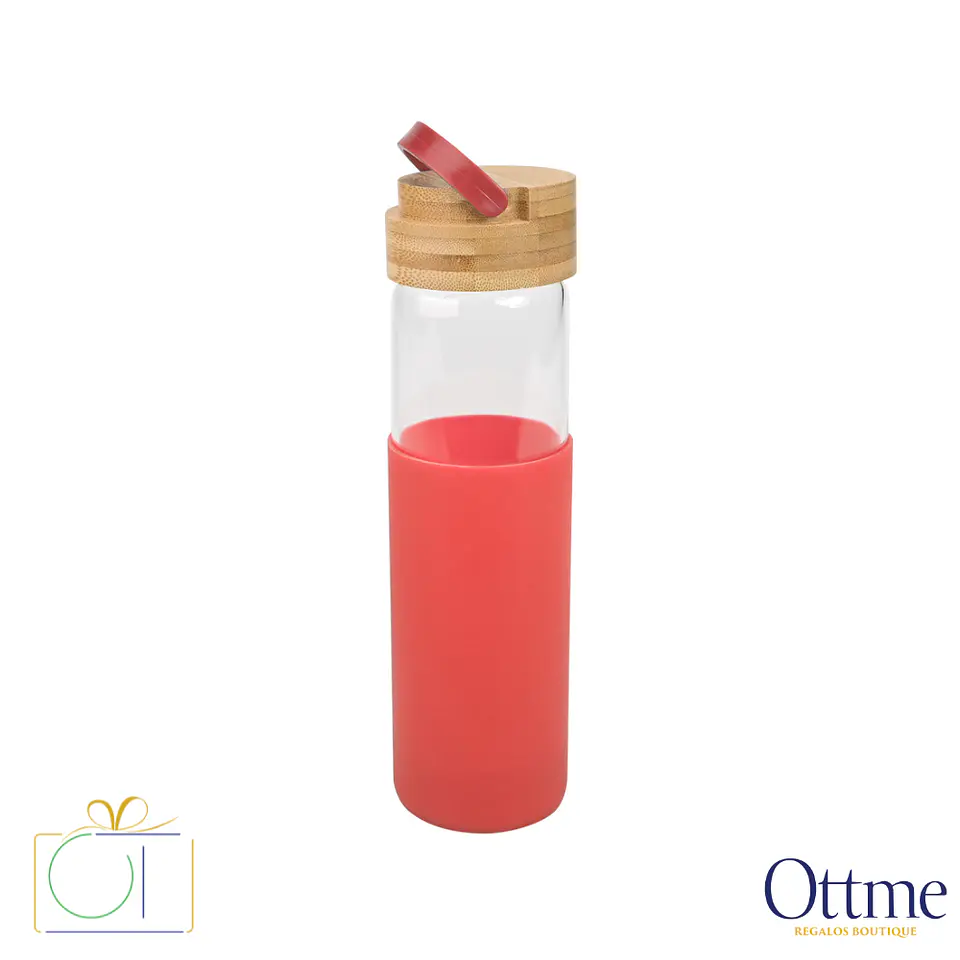 Botella de Vidrio con Funda de Silicona 600cc Personalizable 5