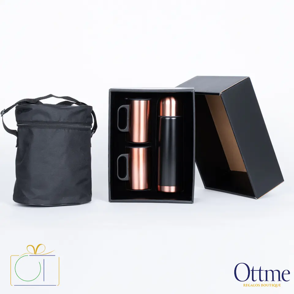 Set Termo + 2 Tazones Encobrizados GLASGOW Personalizable 1