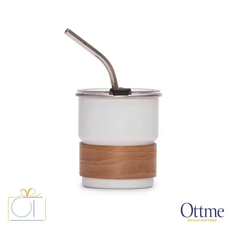 Vaso Térmico CAMP 300cc con Bombilla y Grip de Madera Personalizable 2