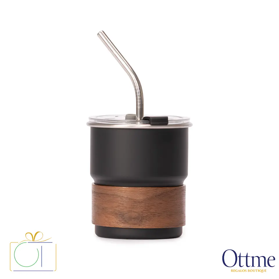 Vaso Térmico CAMP 300cc con Bombilla y Grip de Madera Personalizable 3
