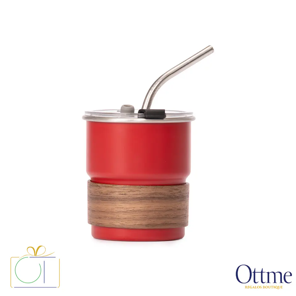 Vaso Térmico CAMP 300cc con Bombilla y Grip de Madera Personalizable 4