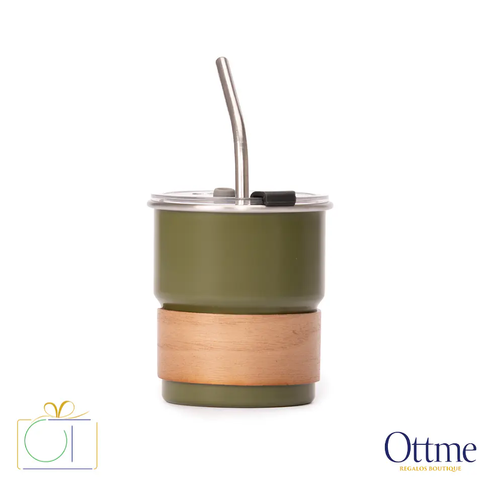 Vaso Térmico CAMP 300cc con Bombilla y Grip de Madera Personalizable 5