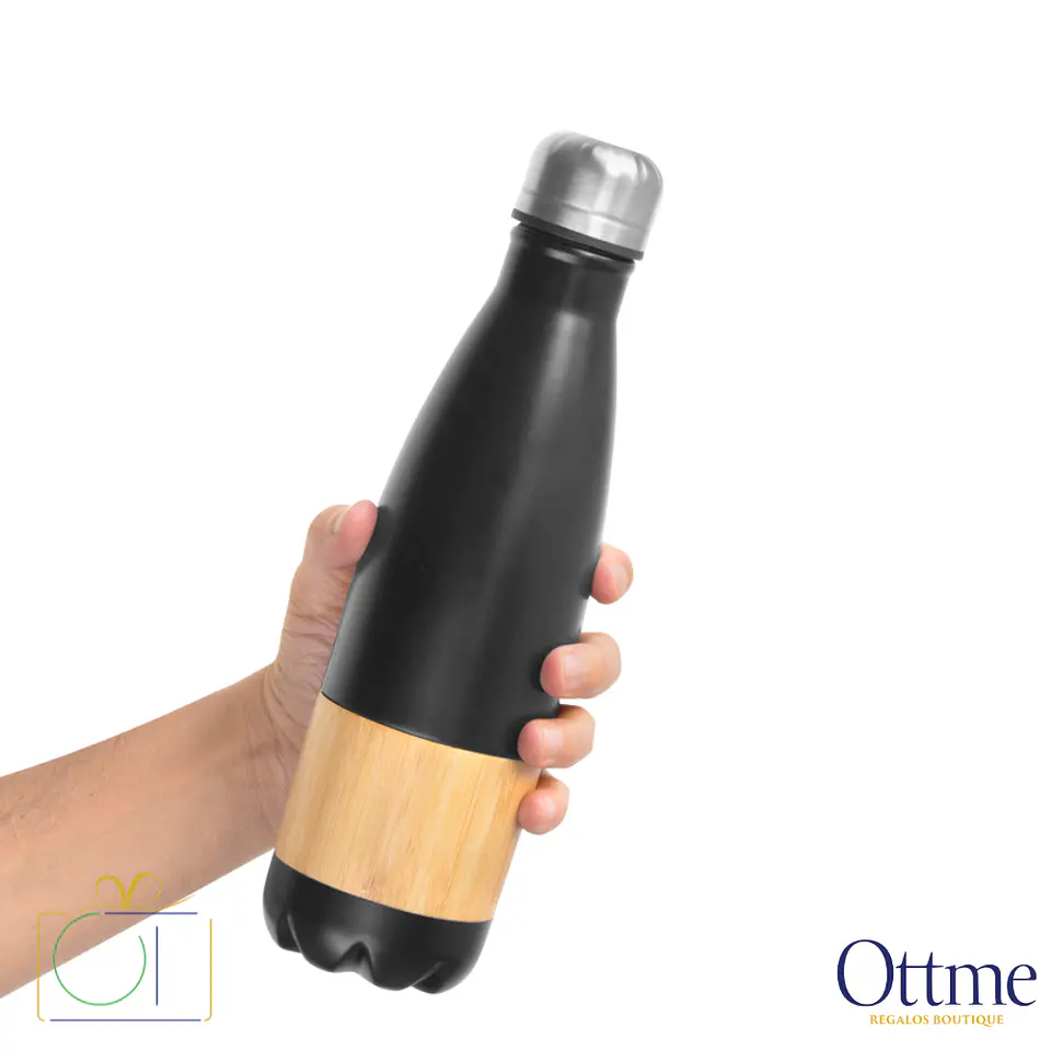 Botella Térmica TRACY 500cc con Bambú Personalizable 2