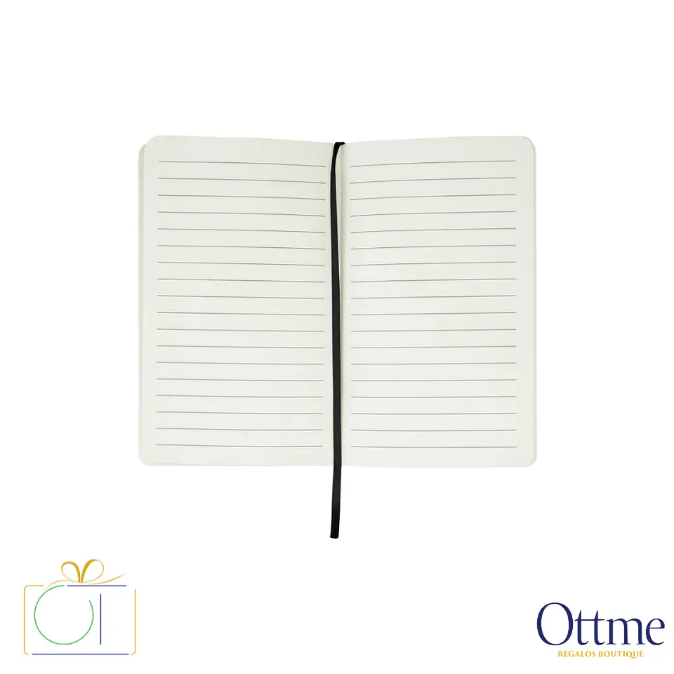 Libreta Pequeña WHITE con Banda Elástica Personalizable 2