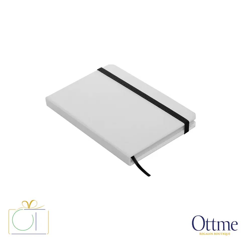 Libreta Pequeña WHITE con Banda Elástica Personalizable 3