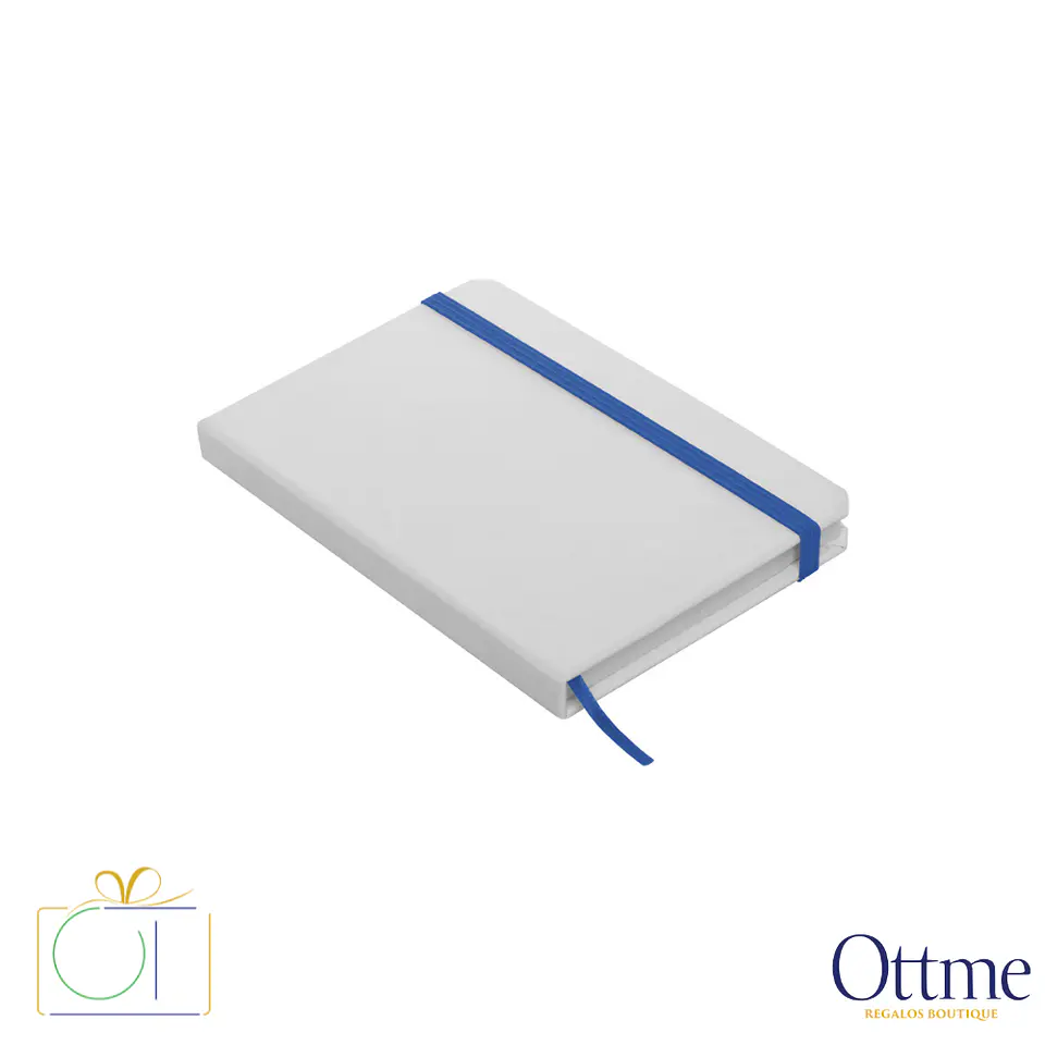 Libreta Pequeña WHITE con Banda Elástica Personalizable 4