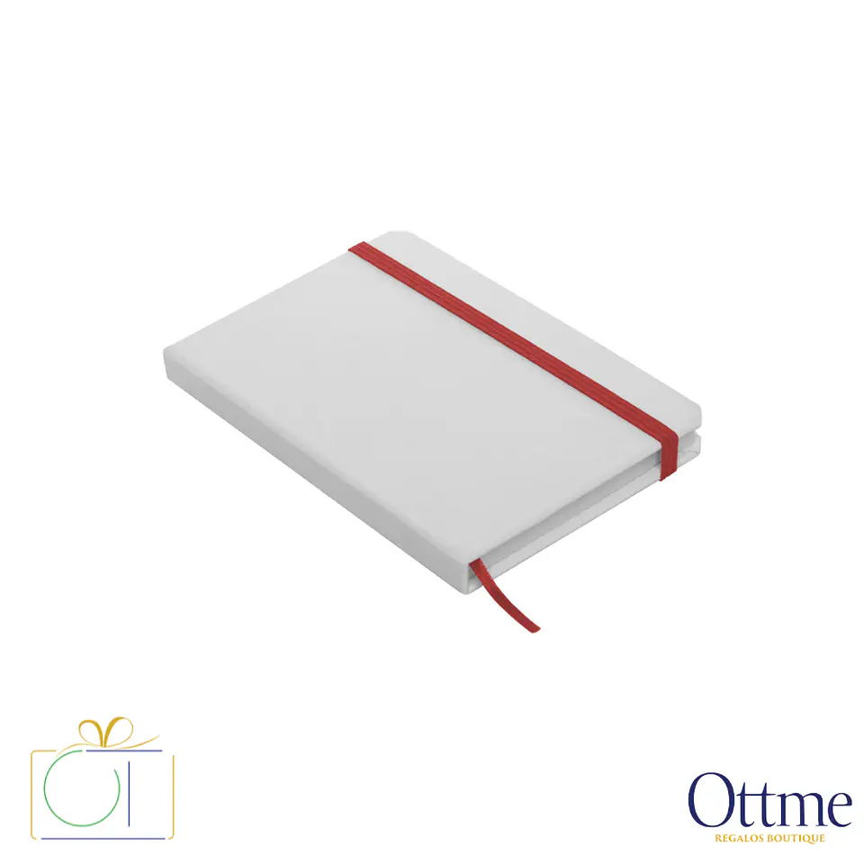 Libreta Pequeña WHITE con Banda Elástica Personalizable 5