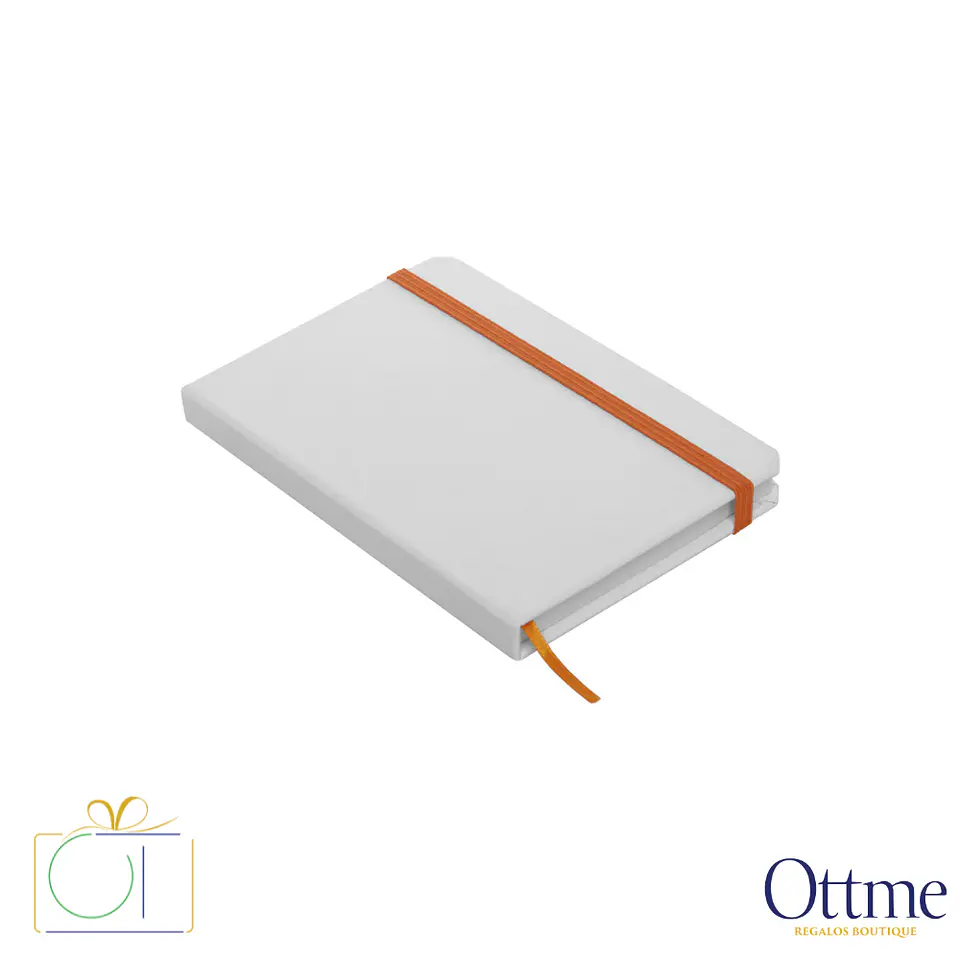 Libreta Pequeña WHITE con Banda Elástica Personalizable 6