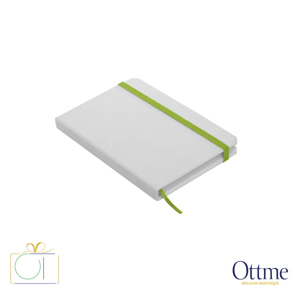 Libreta Pequeña WHITE con Banda Elástica Personalizable 7