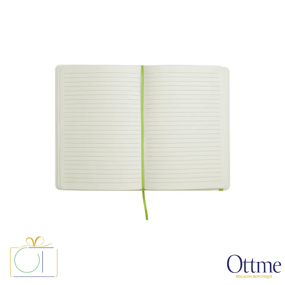 Libreta Mediana WHITE con Banda Elástica Personalizable 2