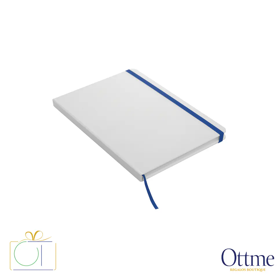 Libreta Mediana WHITE con Banda Elástica Personalizable 4
