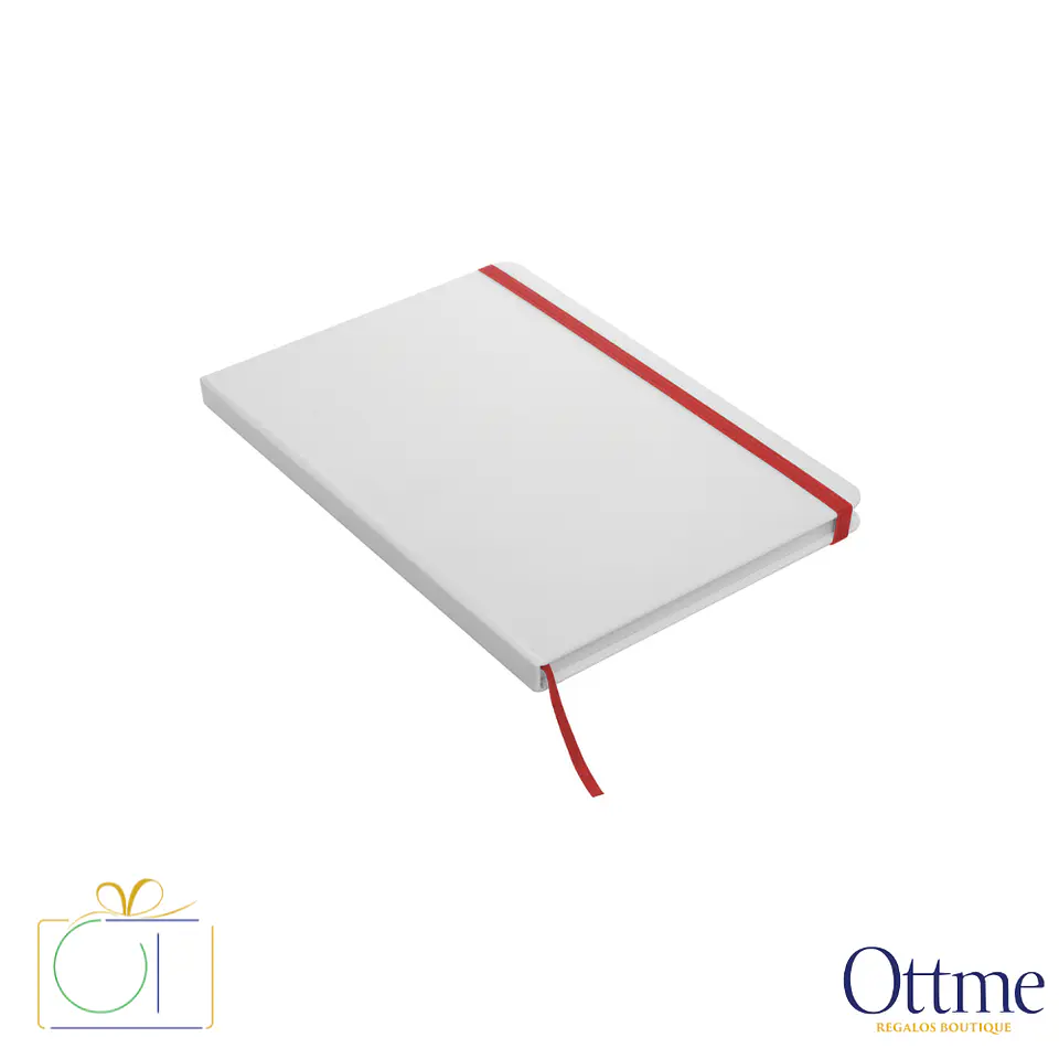 Libreta Mediana WHITE con Banda Elástica Personalizable 5