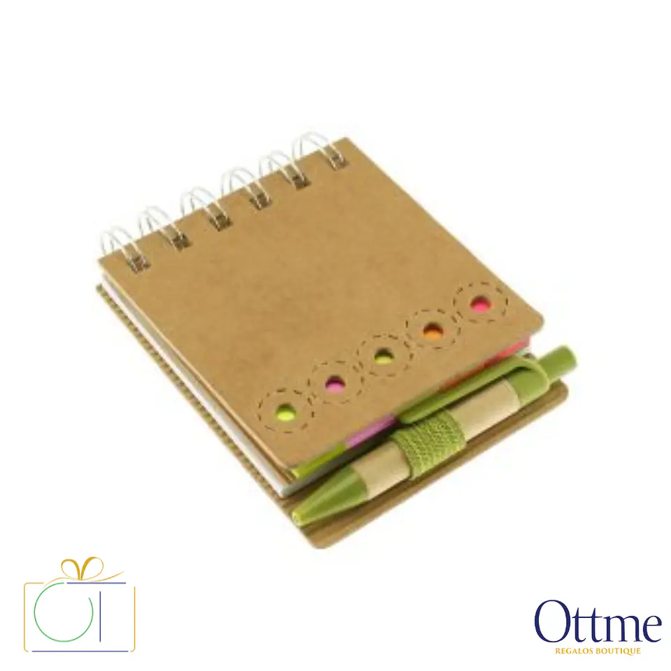 Memo Set Ecológico con Bolígrafo N12 Personalizable 3