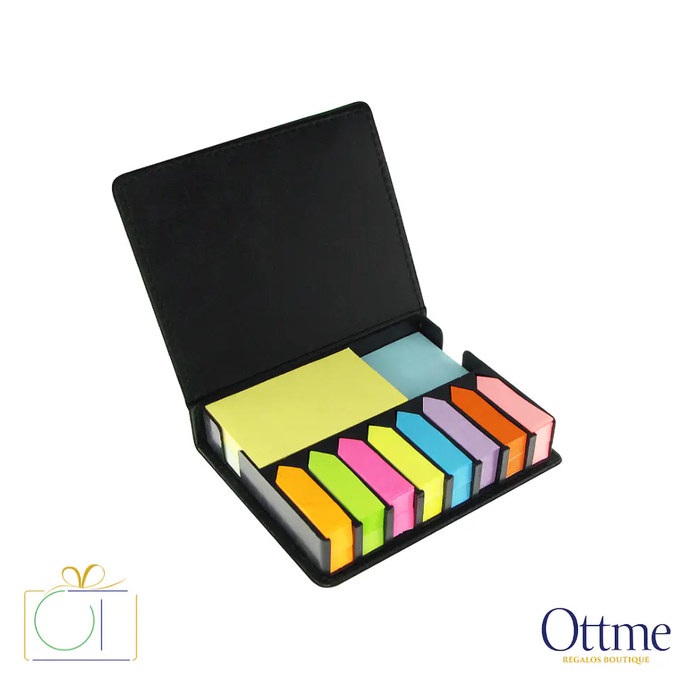 Set de Notas Adhesivas de PU Negro Personalizable 1