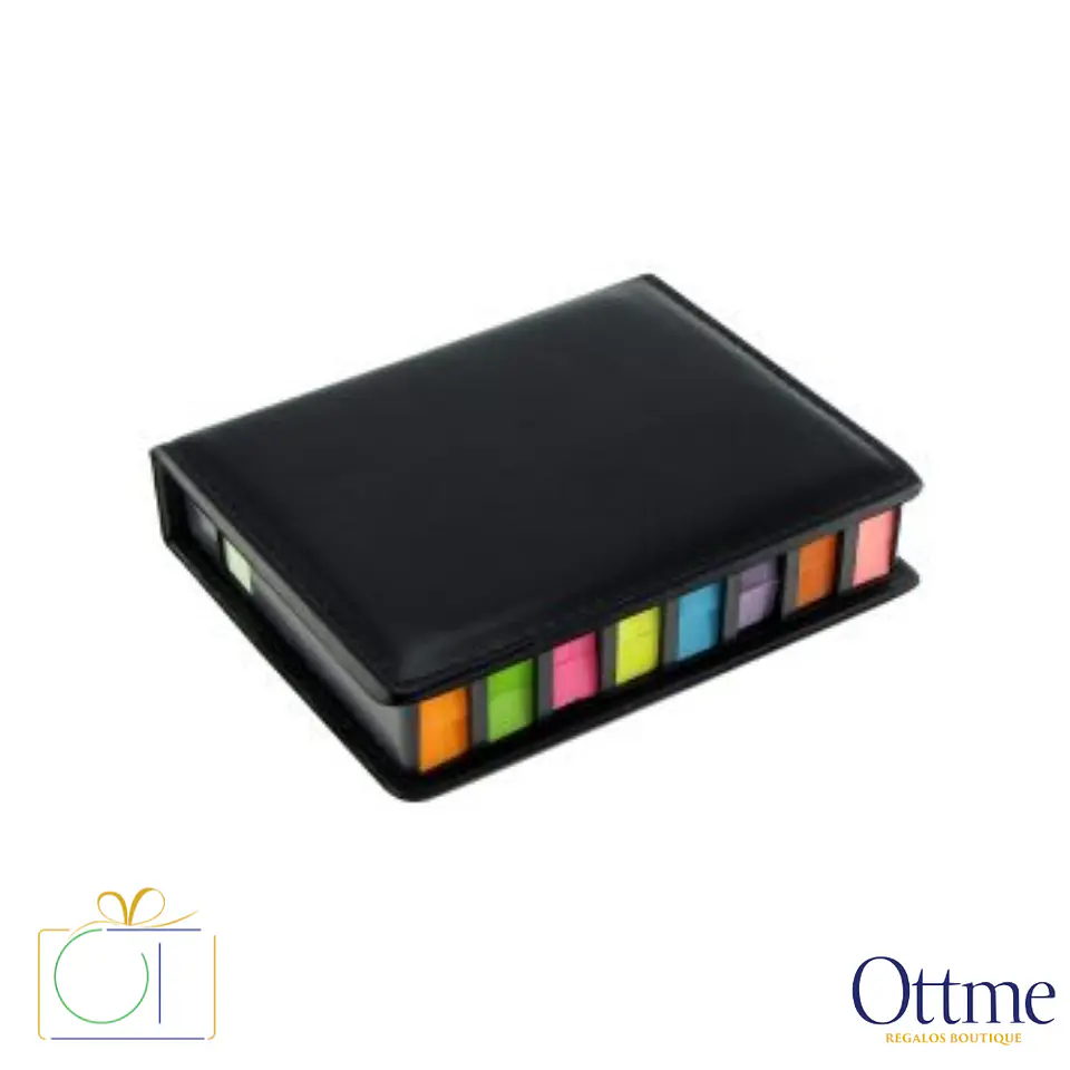 Set de Notas Adhesivas de PU Negro Personalizable 2