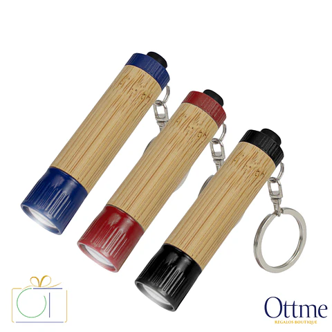 Llavero-Linterna LED Cuerpo Bamboo Personalizable