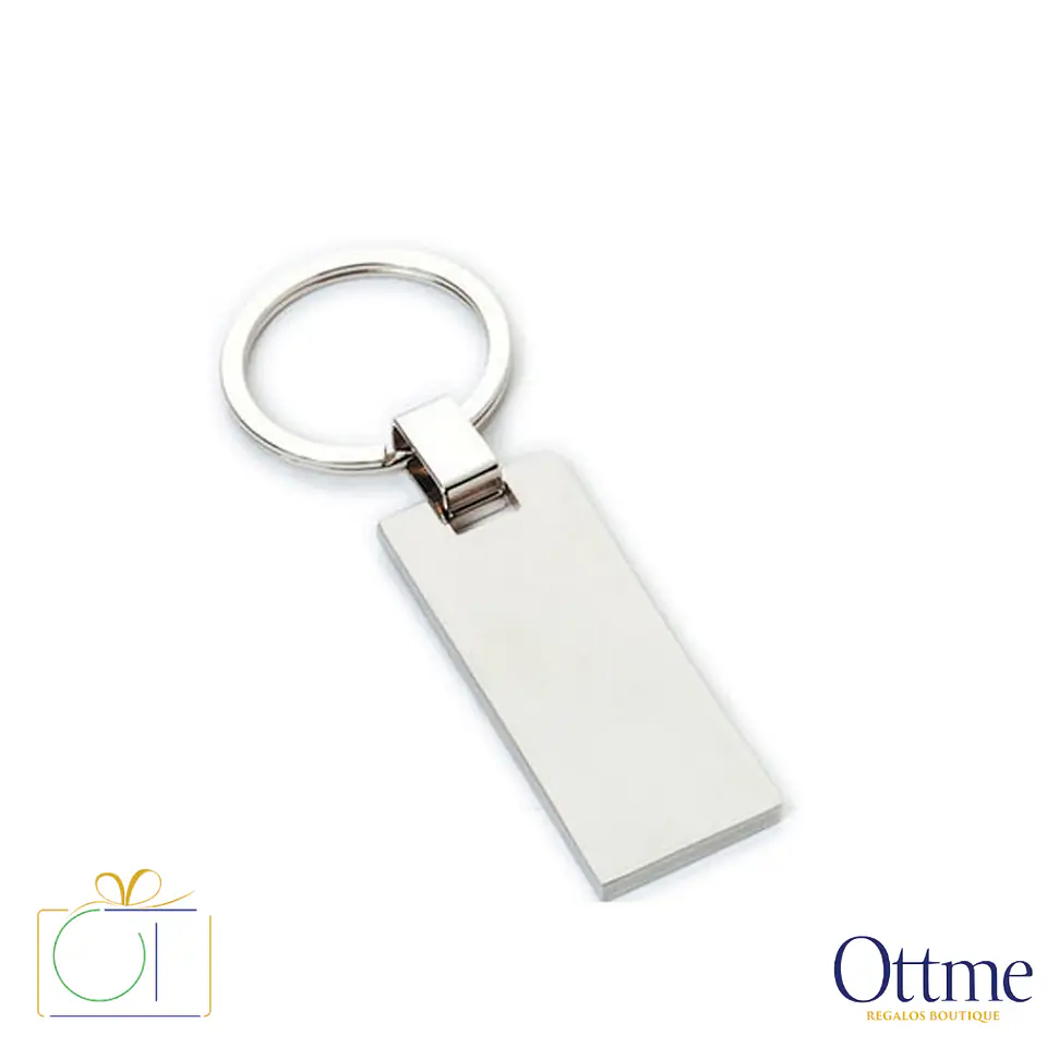 Llavero Metálico Rectangular Plano Personalizable 2