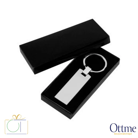 Llavero Metálico Rectangular Plano Personalizable