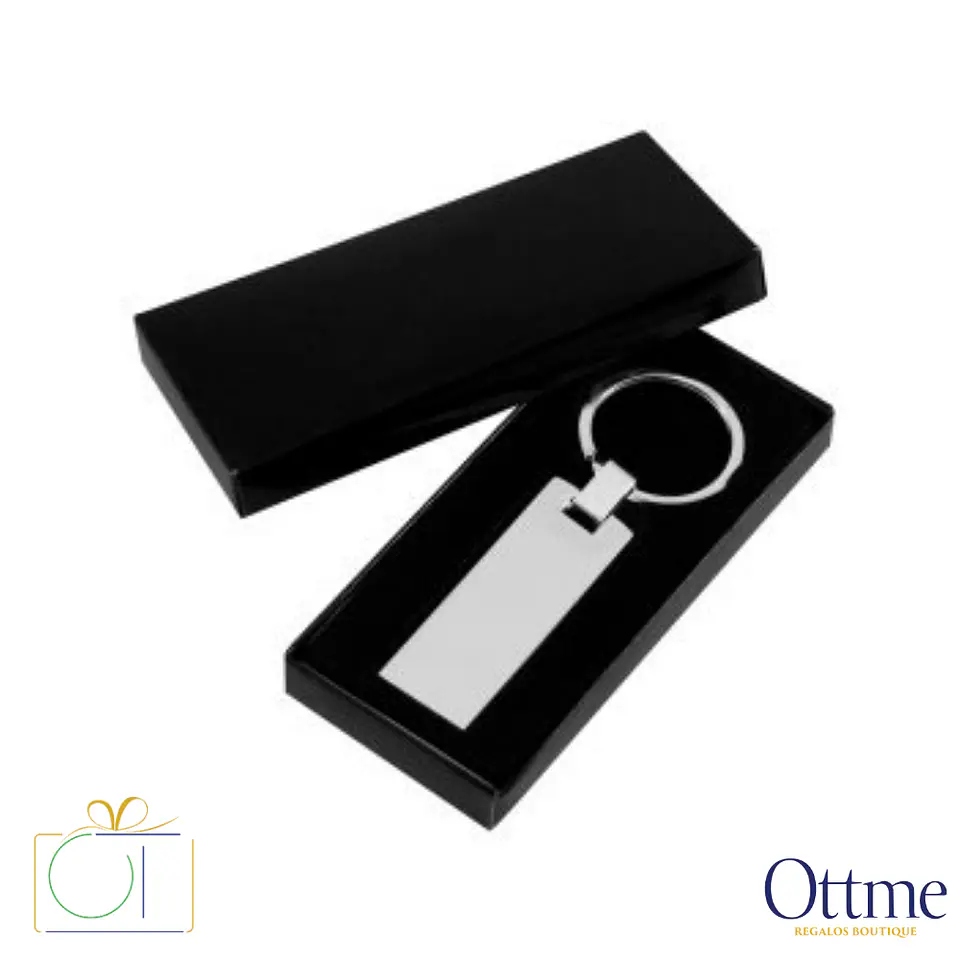 Llavero Metálico Rectangular Plano Personalizable 1
