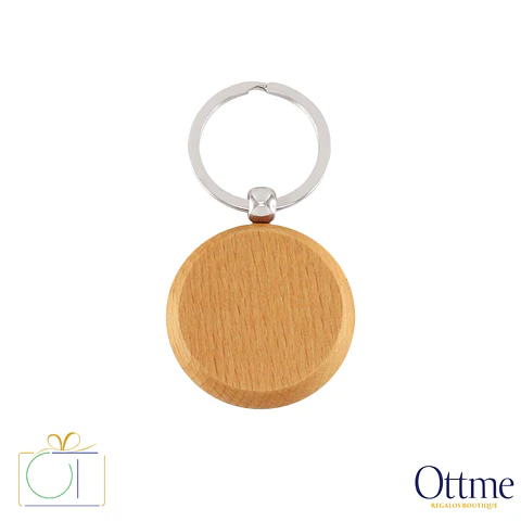 Llavero Redondo de Madera Bamboo Personalizable