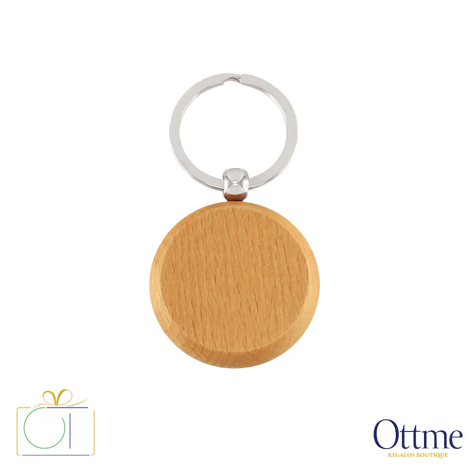 Llavero Redondo de Madera Bamboo Personalizable 1