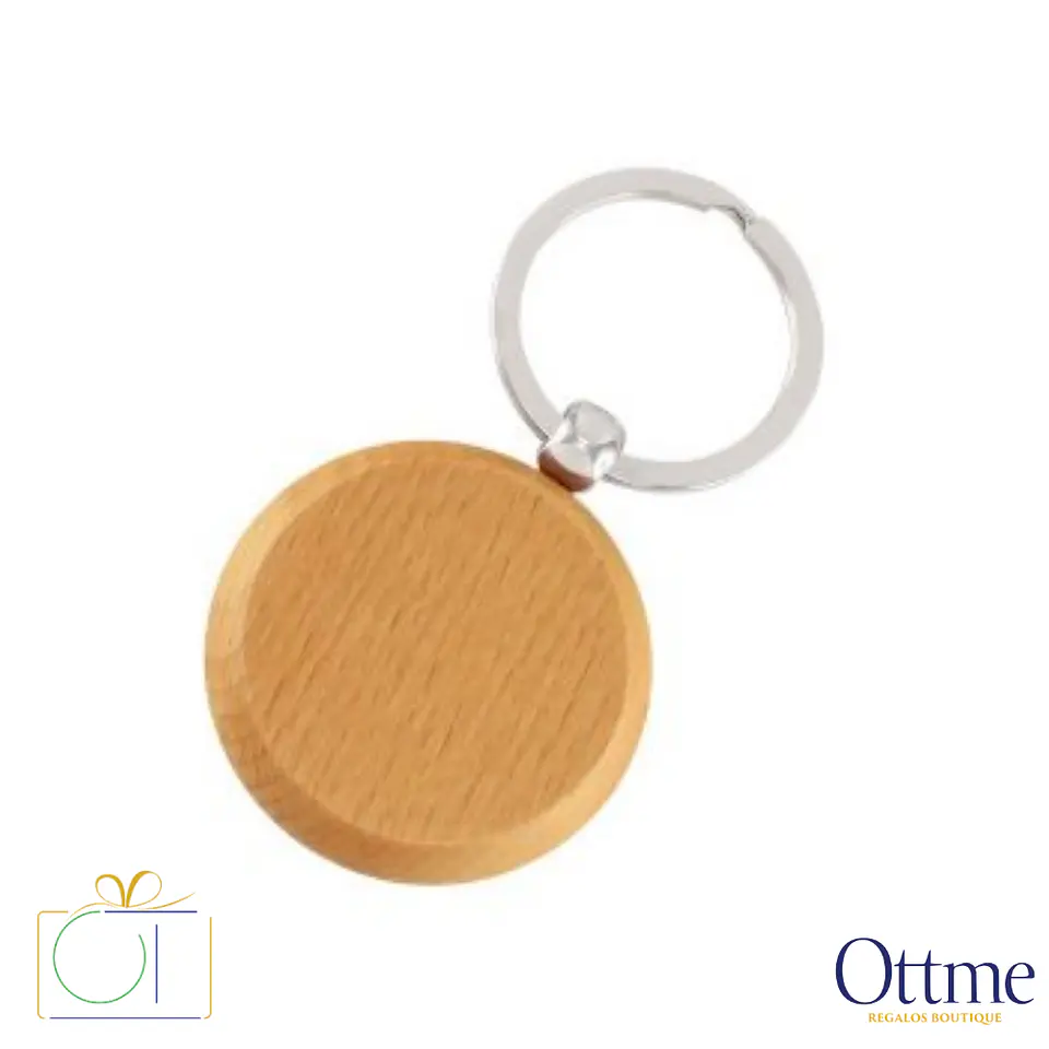 Llavero Redondo de Madera Bamboo Personalizable 2
