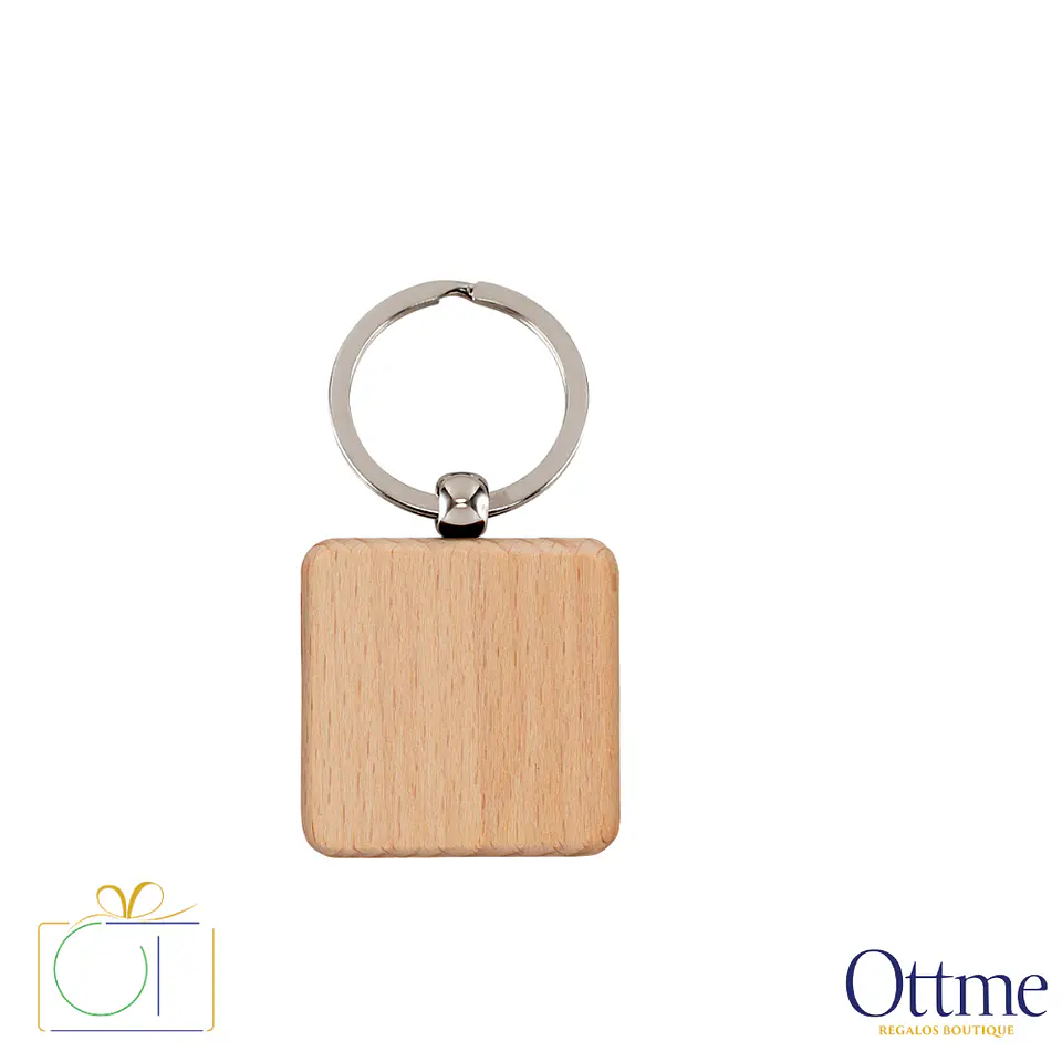 Llavero Cuadrado de Bamboo Personalizable 1