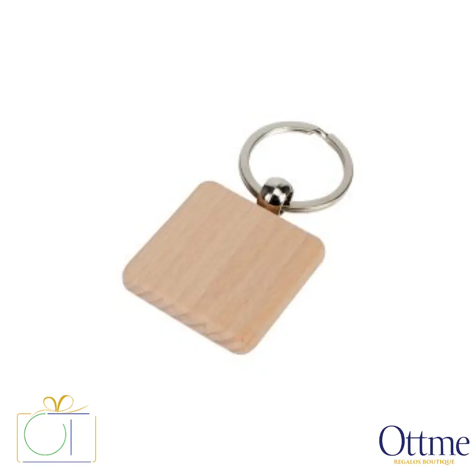 Llavero Cuadrado de Bamboo Personalizable 2