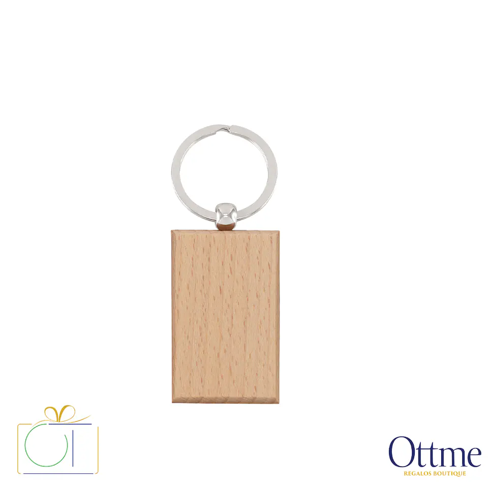 Llavero Rectangular de Bamboo Personalizable 1
