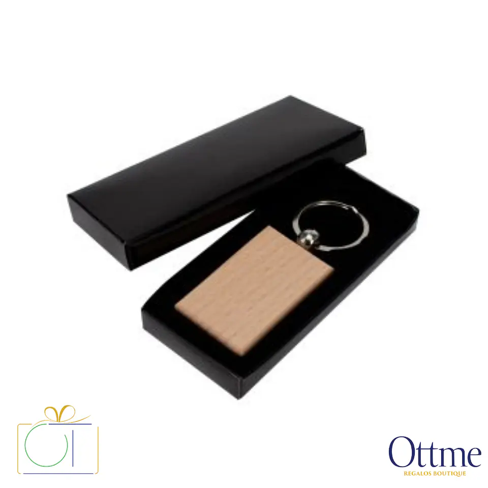 Llavero Rectangular de Bamboo Personalizable 3