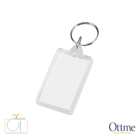 Llavero Porta-Foto Acrílico Transparente Personalizable