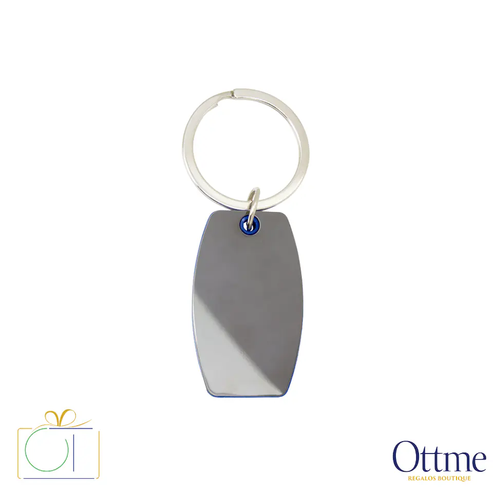 Llavero BORD Ovalado con Apliques Acero Personalizable 2