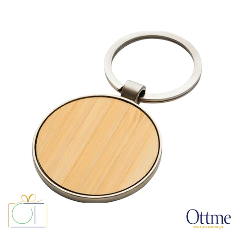 Llavero KICER Circular Bambú Personalizable
