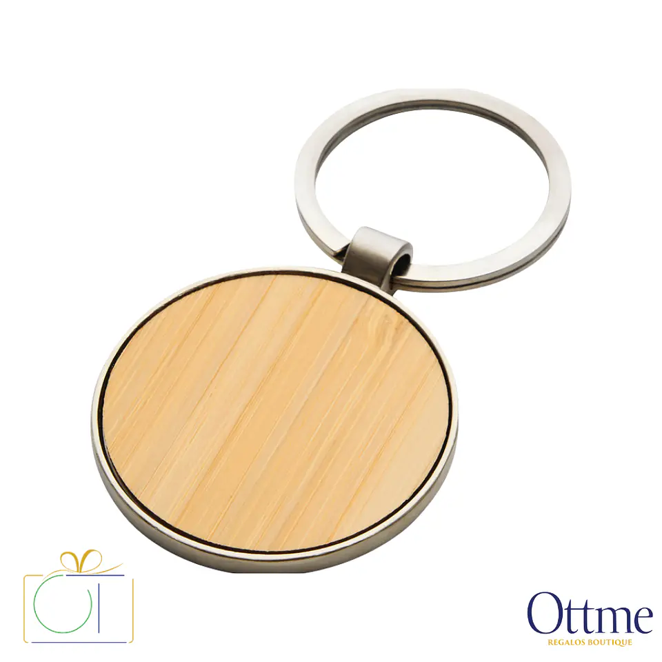 Llavero KICER Circular Bambú Personalizable 1