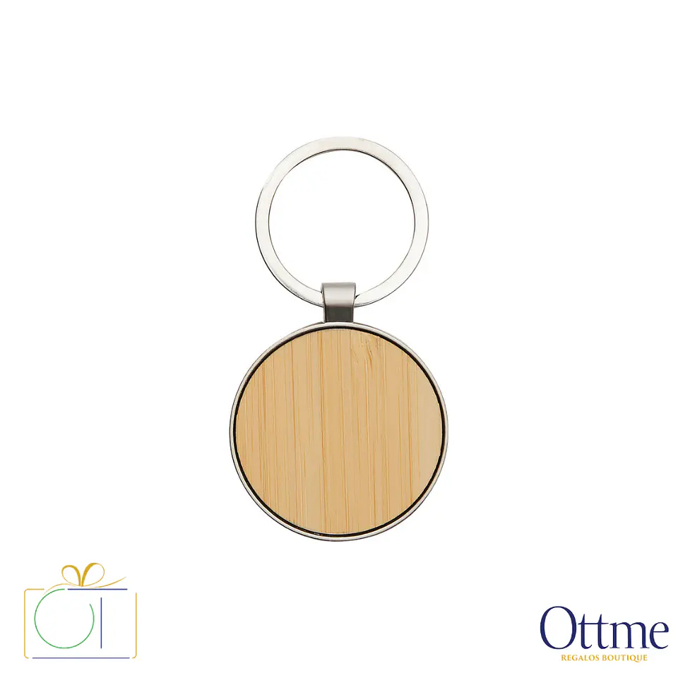 Llavero KICER Circular Bambú Personalizable 2