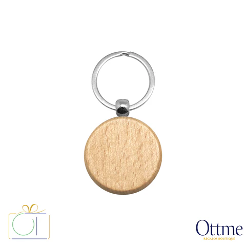 Llavero Redondo de Madera RUBÍ Personalizable