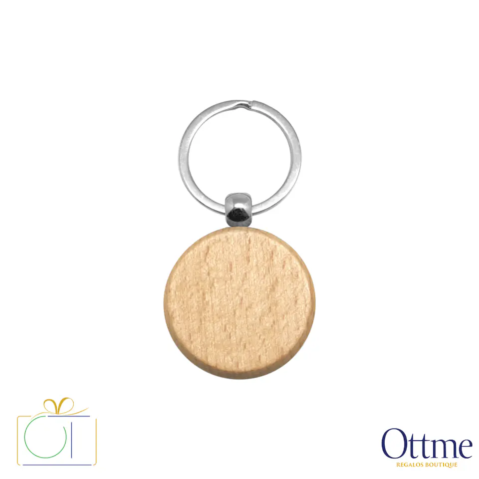 Llavero Redondo de Madera RUBÍ Personalizable 1
