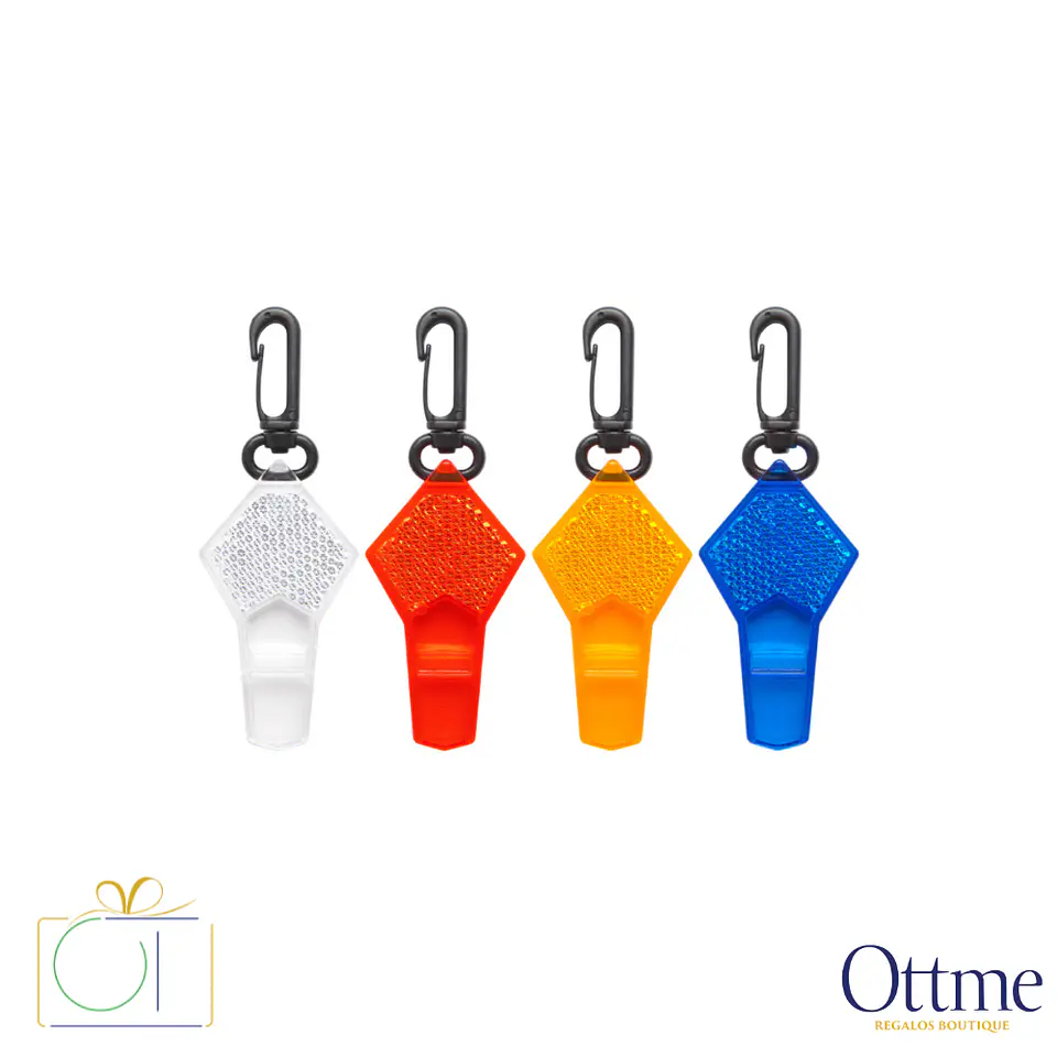 Silbato Reflectante ROMBO con Mosquetón Personalizable 1
