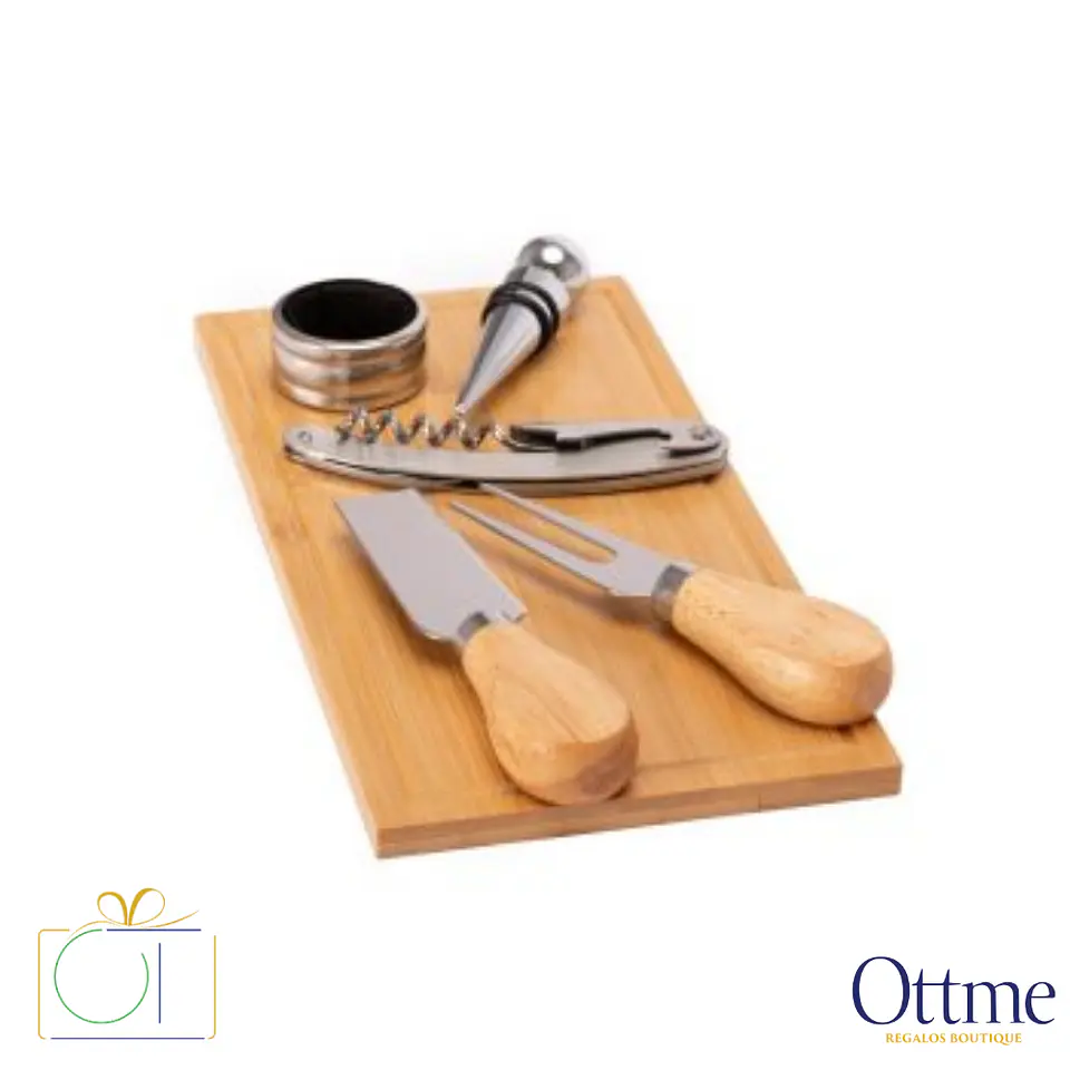 Set Wine & Cheese FUTRONO de Bamboo 6en1 Personalizable 3