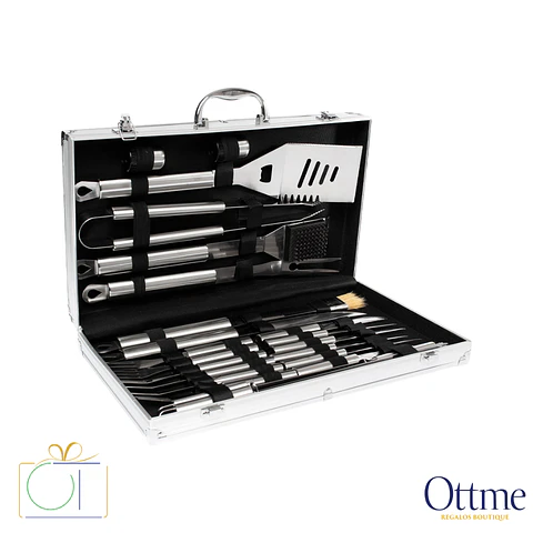 Deluxe BBQ Set Metálico 24 Piezas Personalizable