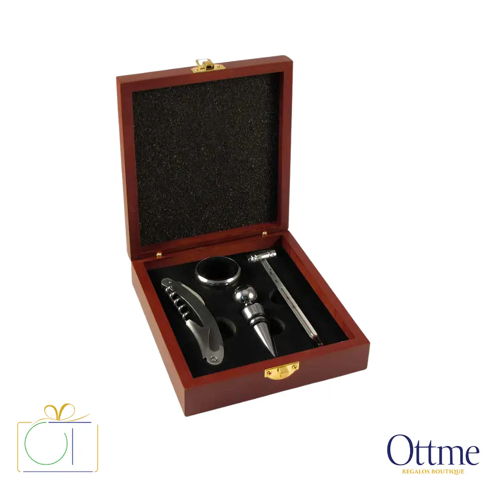 Set de Vino en Caja de Madera Personalizable 1