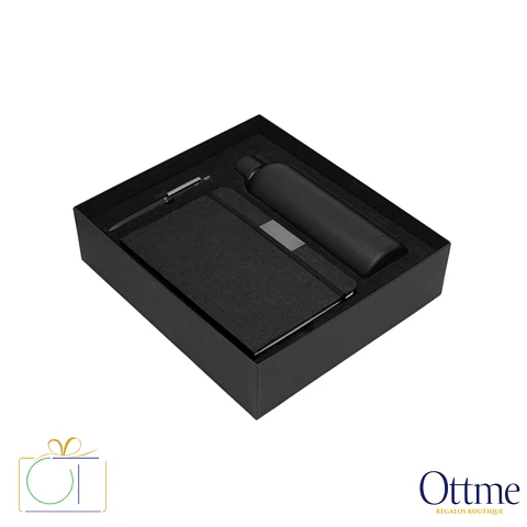 Set Ejecutivo DARK BOX Bolígrafo Libreta y Botella Personalizable