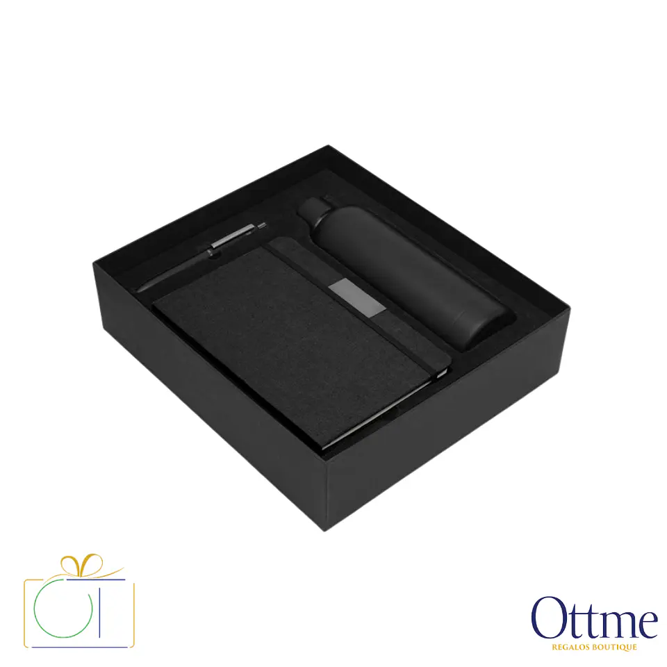 Set Ejecutivo DARK BOX Bolígrafo Libreta y Botella Personalizable 1