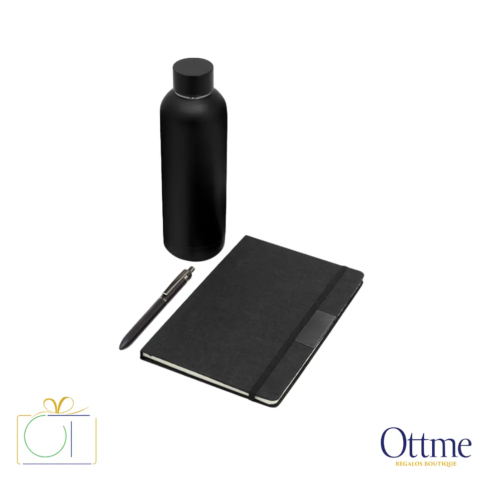 Set Ejecutivo DARK BOX Bolígrafo Libreta y Botella Personalizable 2
