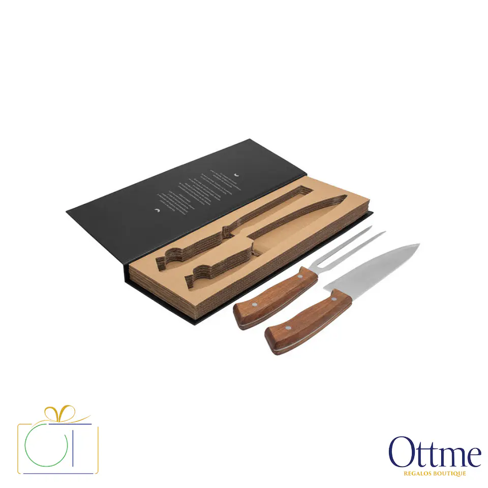 Set de Asado BBQ LOMO Cuchillo y Tenedor Personalizable 2